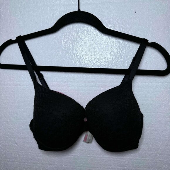 PINK Other - PINK Victoria's Secret 34D Black Lace Wear Everywhere Push Up Bra Padded Cheetah